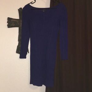 Blue and black striped dress.